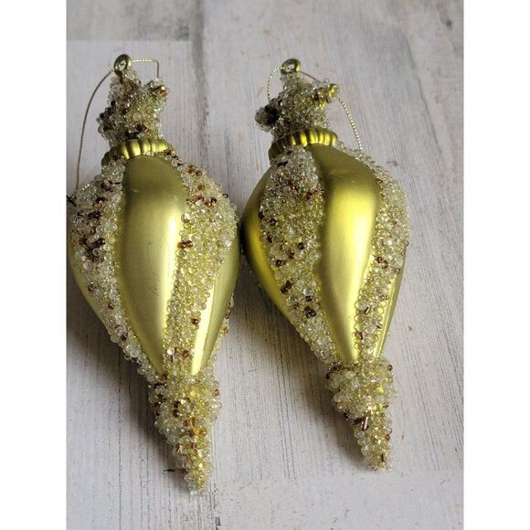 Unique green pointed star set ornament Xmas decor - Picture 2 of 12